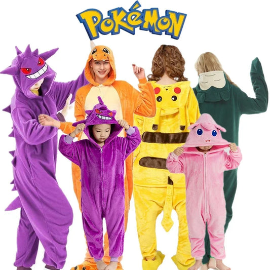 Pokemon Gengar Snorlax Costume Adult For Adolescent Clothing Pika Halloween Cosplay Adult Full Body Pijama Christmas Pajam Gift